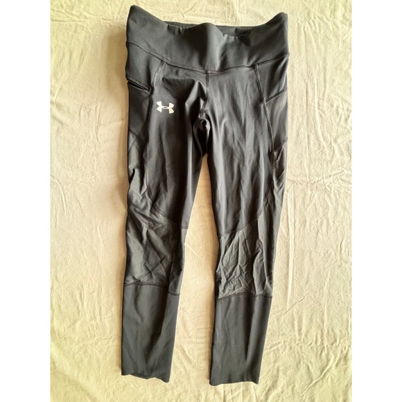 Under Armour Pants - Under Armour HeatGear Compression Leggings Black Mesh Pockets Medium Womens